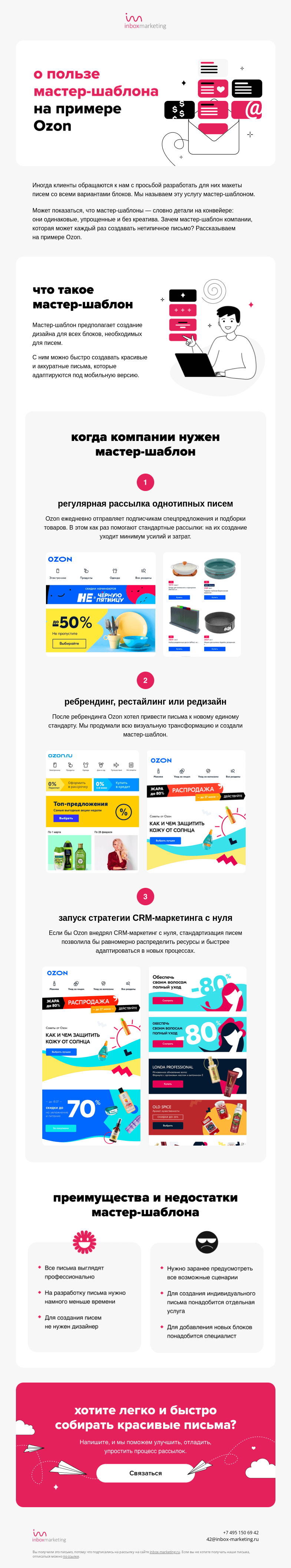 Письмо компании «Inbox Education» на тему «КЕЙС: мастер-шаблон для OZON»