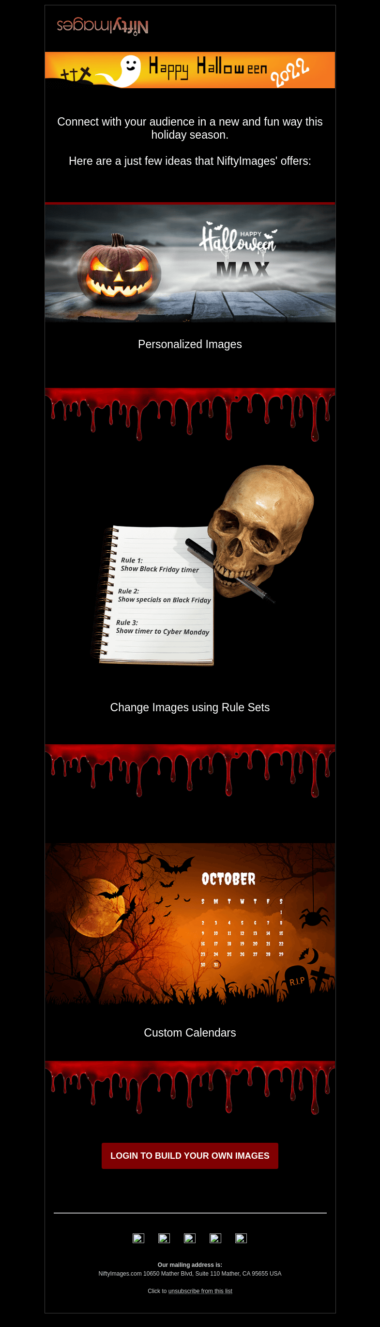 Письмо компании «NiftyImages» на тему «Convert more during the holidays with some new tools!»