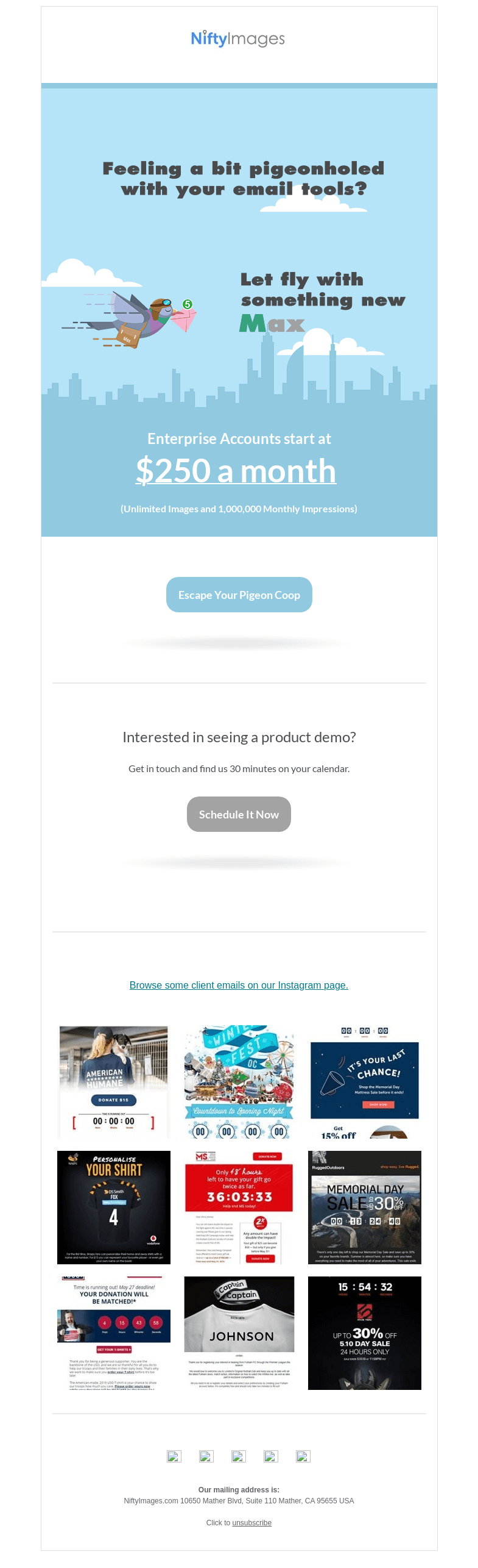 Письмо компании «NiftyImages» на тему «Tools that can change your email campaigns.  »