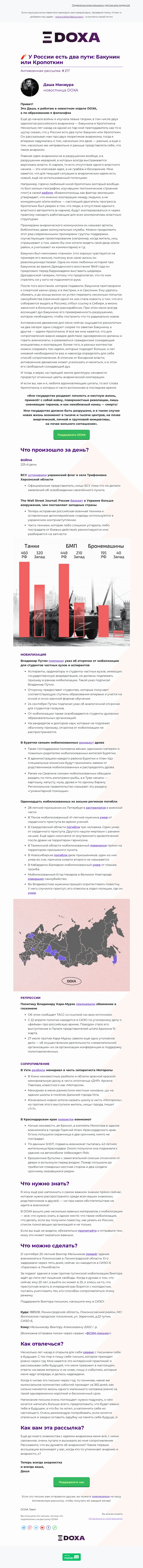 Письмо компании «DOXA» на тему «🧨 У России есть два пути: Бакунин или Кропоткин»