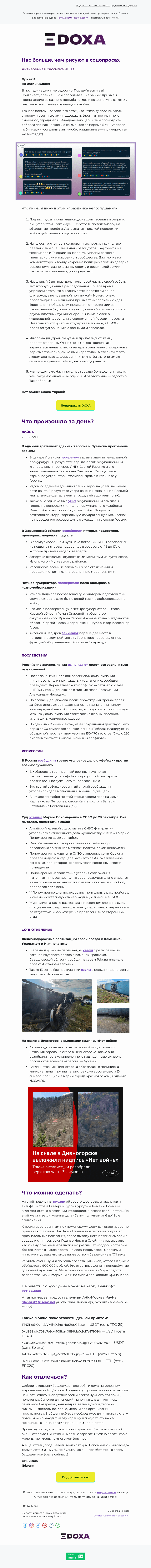 Письмо компании «DOXA» на тему «💫 Нас больше, чем рисуют в соцопросах»