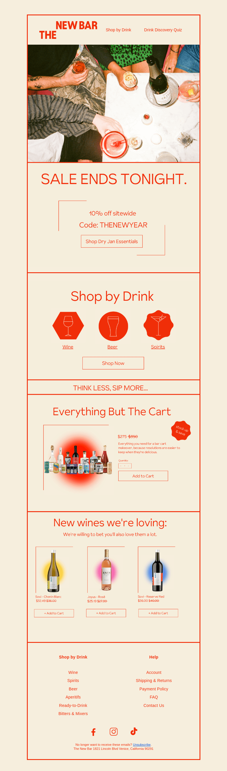 Письмо компании «The New Bar» на тему «Are you thirsty?»