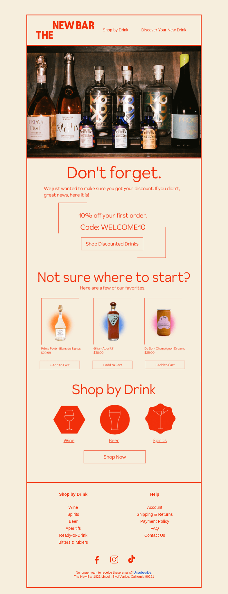 Письмо компании «The New Bar» на тему «Forget Your Gift? »