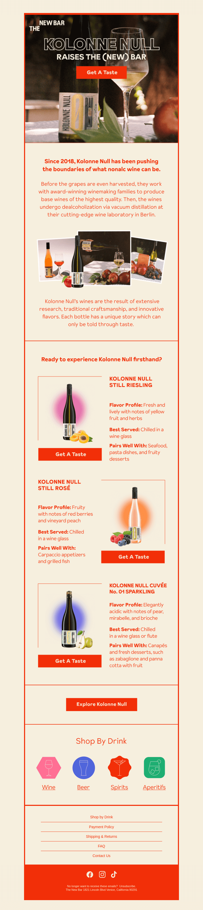 Письмо компании «The New Bar» на тему «Wine lovers, rejoice!»