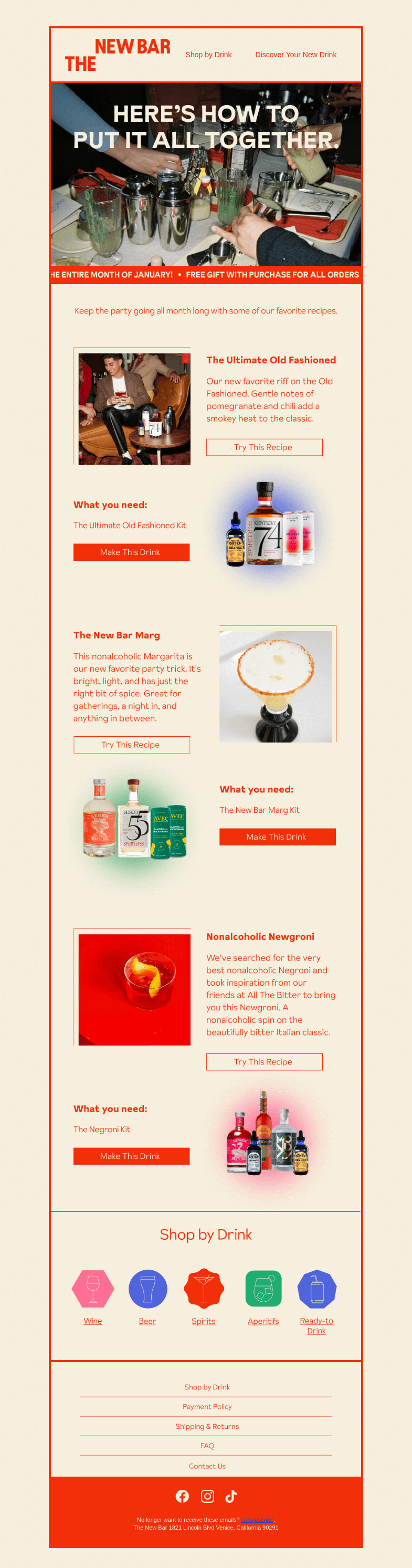 Письмо компании «The New Bar» на тему «Mix, Mingle, Repeat »