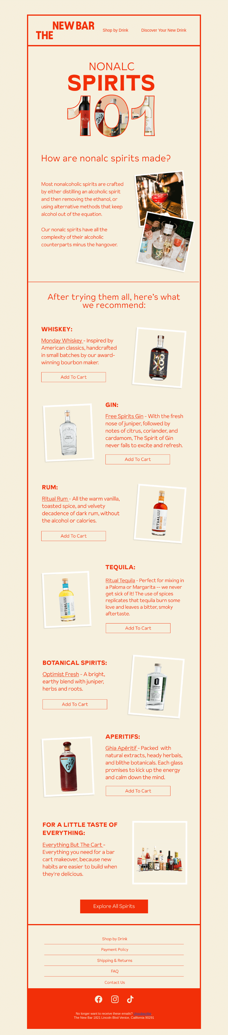 Письмо компании «The New Bar» на тему «Mix up a cocktail, minus the hangover 🍸»