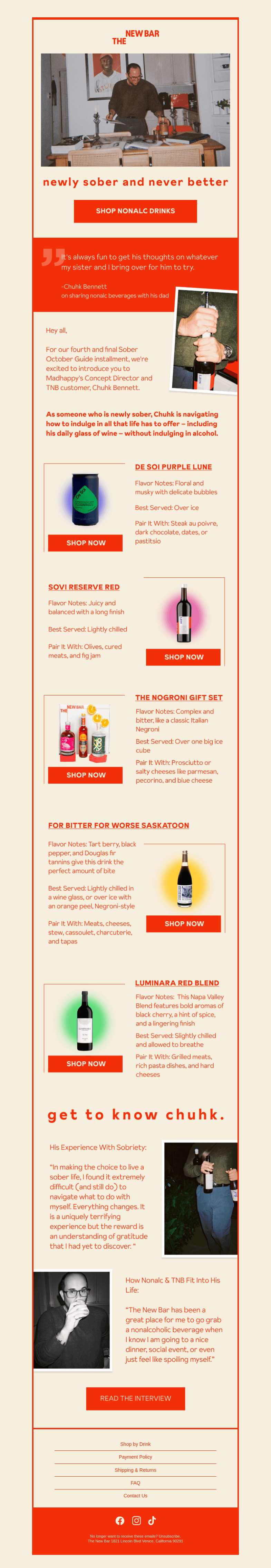 Письмо компании «The New Bar» на тему «Here's our final Sober October Guide!»