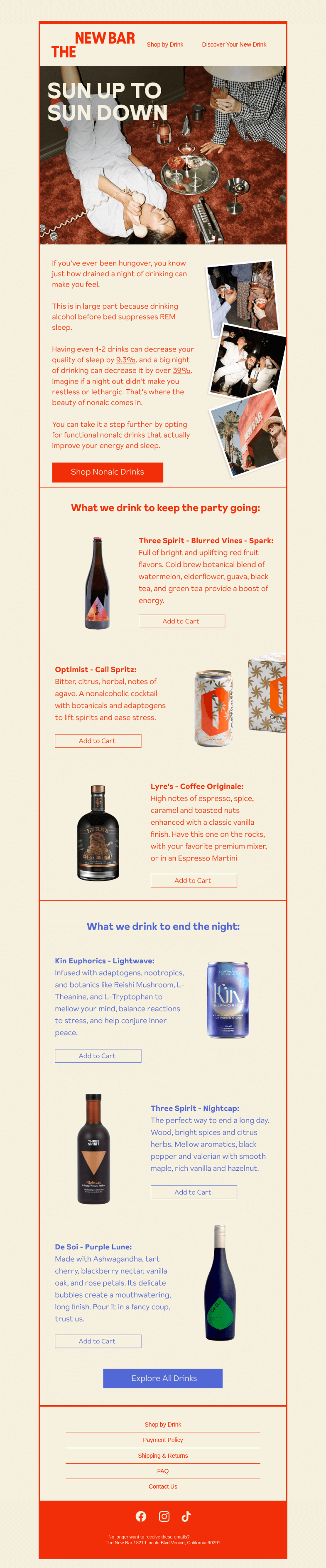 Письмо компании «The New Bar» на тему «Better sleep and more energy?»