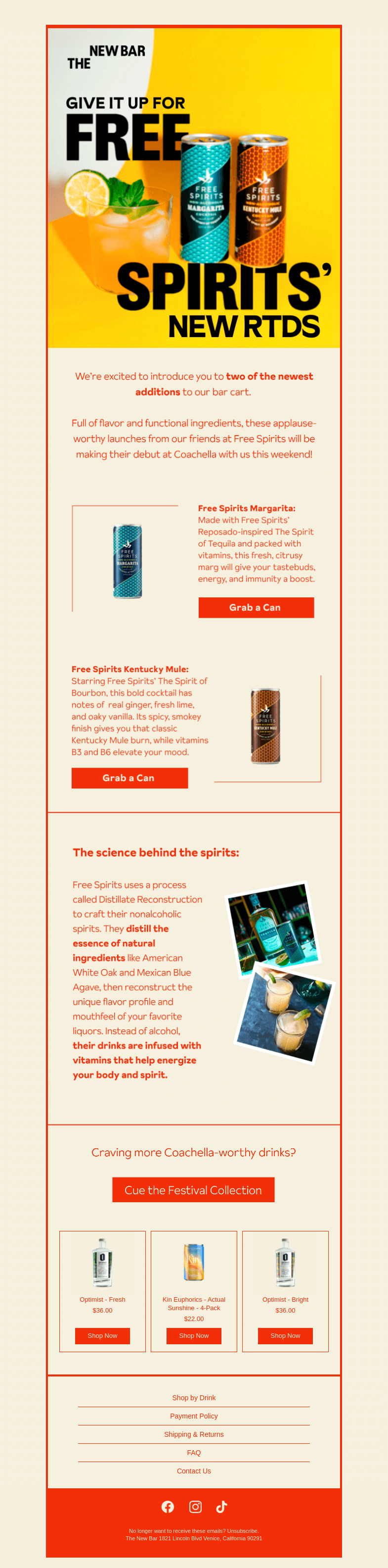 Письмо компании «The New Bar» на тему «New RTDs from Free Spirits 👉»