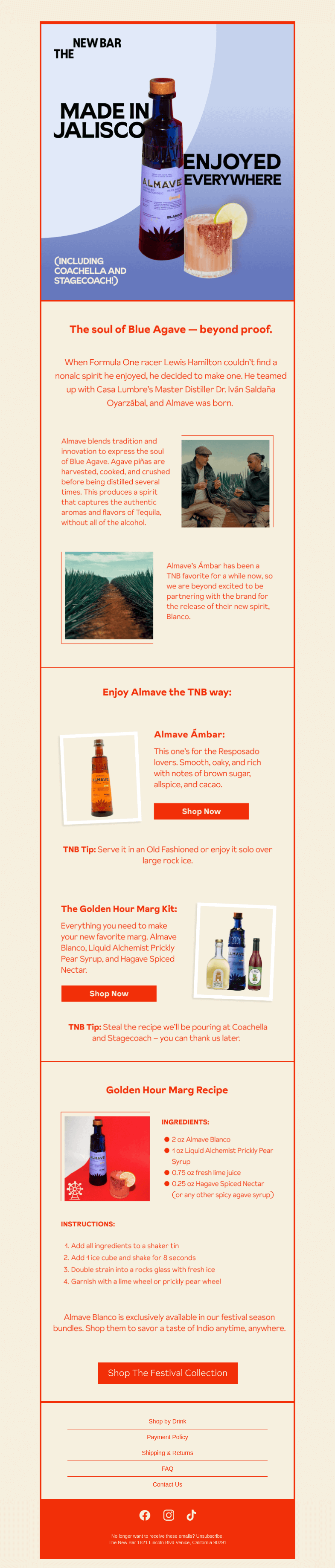 Письмо компании «The New Bar» на тему «Meet Almave.»