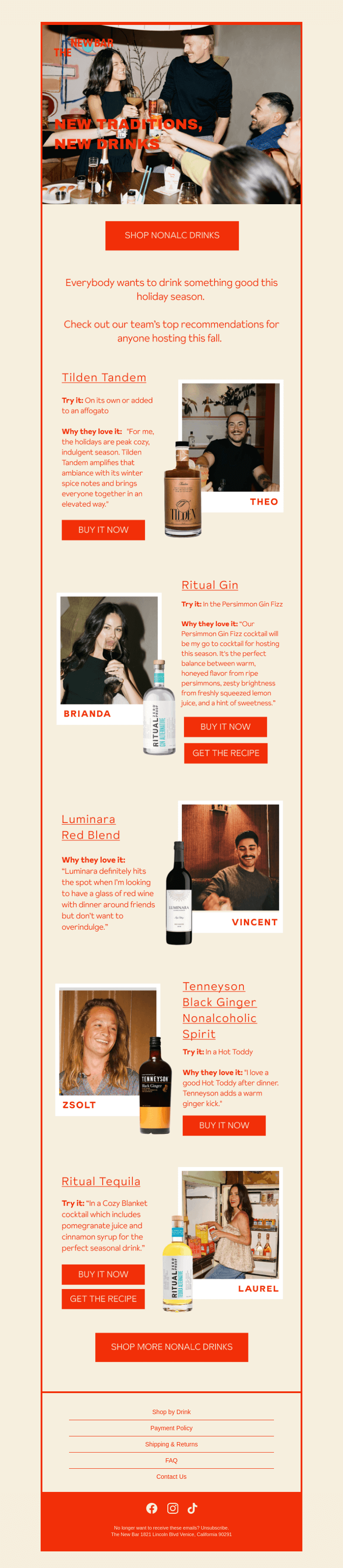 Письмо компании «The New Bar» на тему «Make Room for a New Favorite This Year »