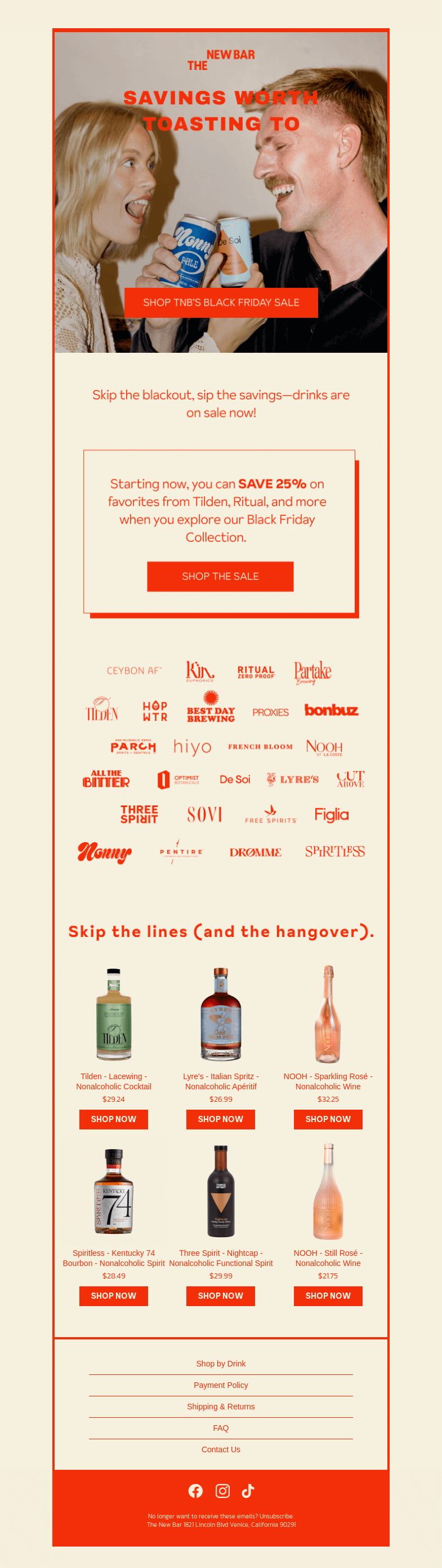 Письмо компании «The New Bar» на тему «Drink more, spend less.»