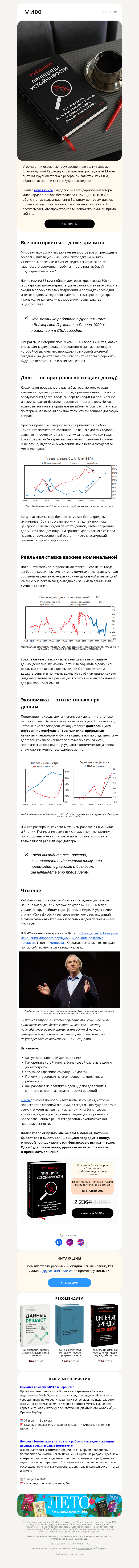 Письмо компании «МИФ» на тему «Что происходит с мировой экономикой»