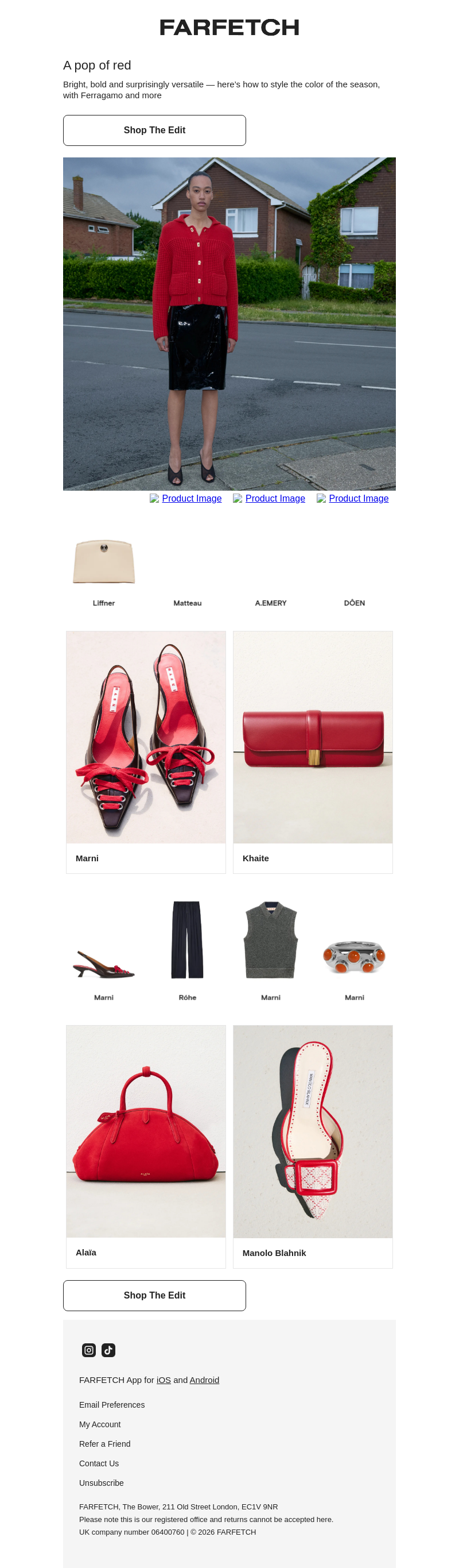 Письмо компании «FARFETCH» на тему «It’s all about a pop of red»