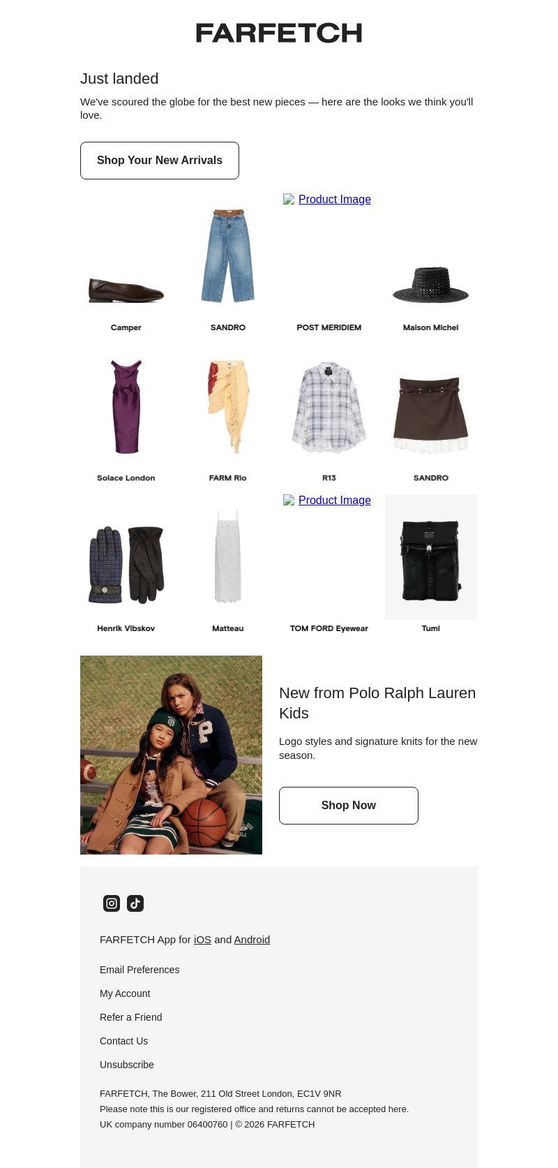Письмо компании «FARFETCH» на тему «New in, but make it you»