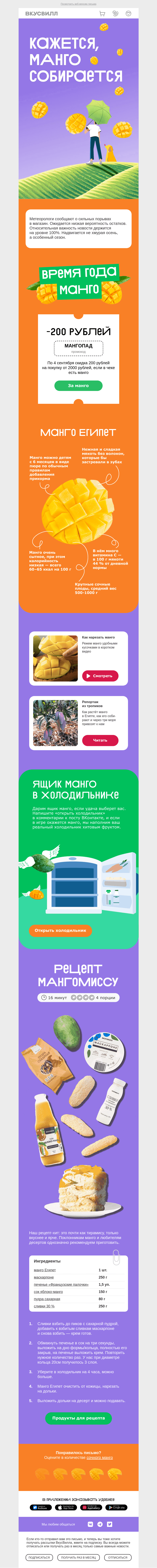 Письмо компании «ВкусВилл» на тему «Мангопад🥭🥭🥭»
