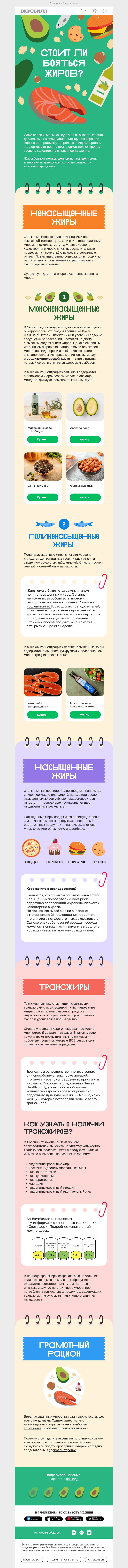 Письмо компании «ВкусВилл» на тему «Не жирно ли?»