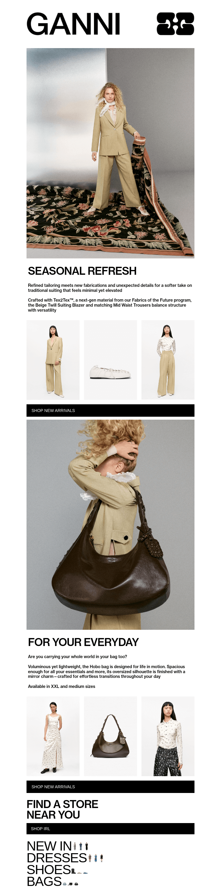 Письмо компании «GANNI» на тему «SUITED FOR SPRING»