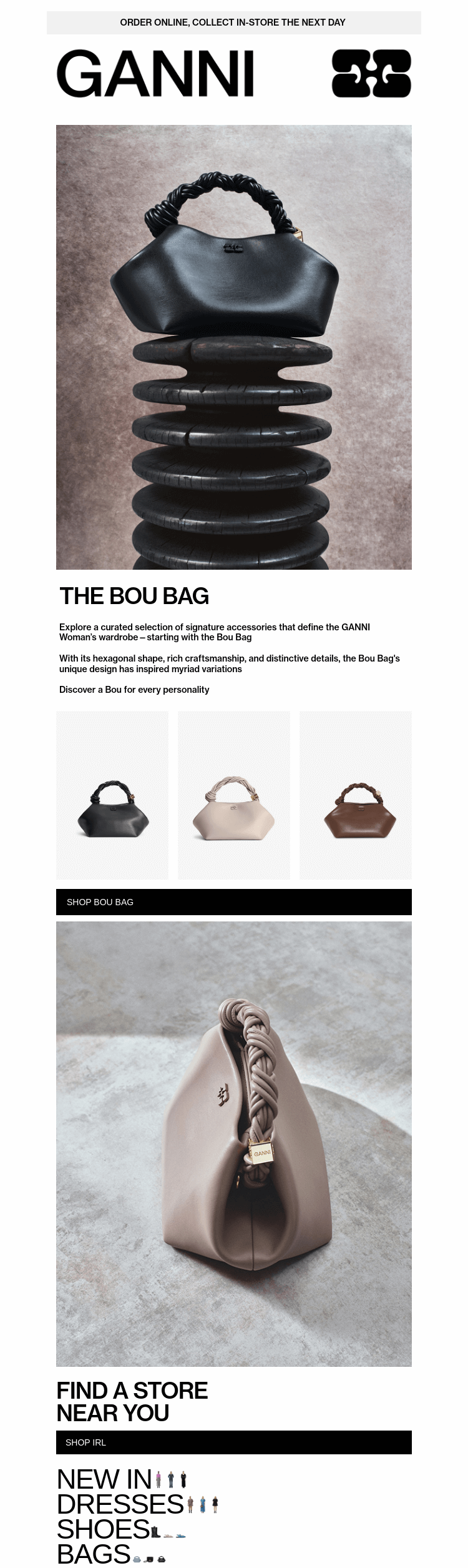 Письмо компании «GANNI» на тему «Cult-Favourites: The Bou Bag»