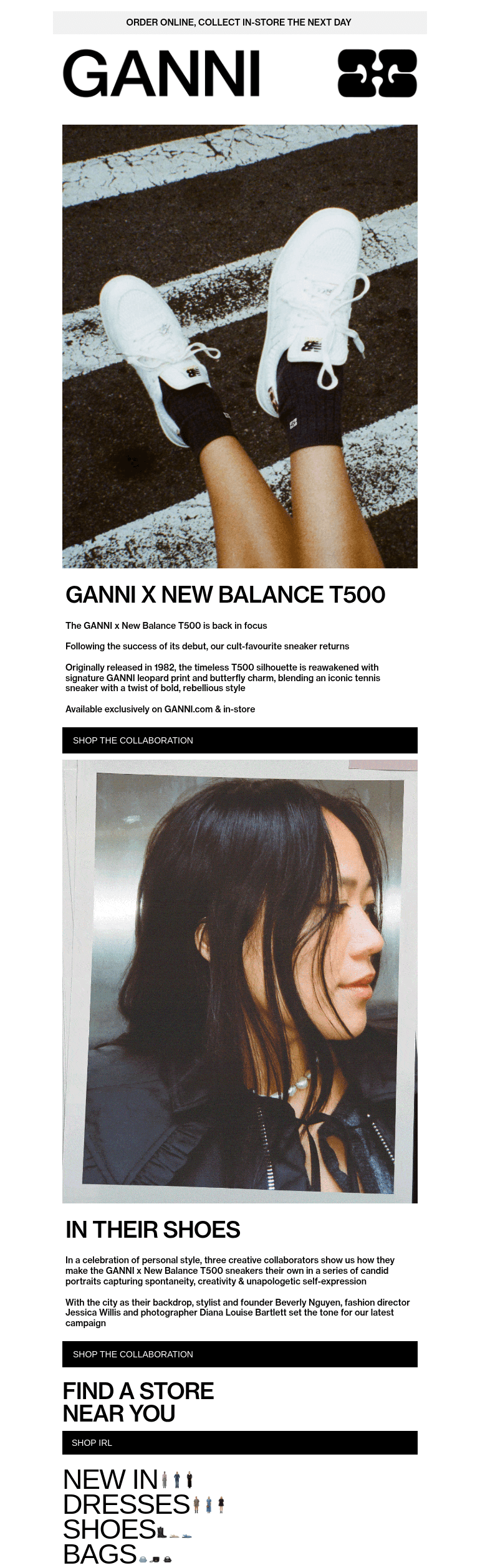 Письмо компании «GANNI» на тему «GANNI x New Balance Is Back»