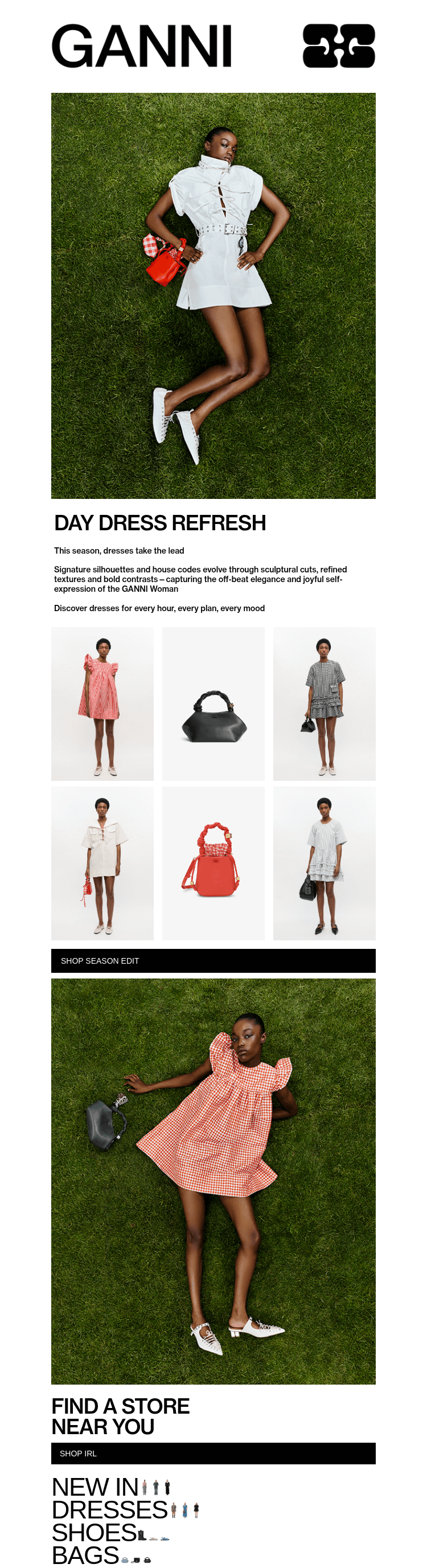 Письмо компании «GANNI» на тему «New Summer Dresses»