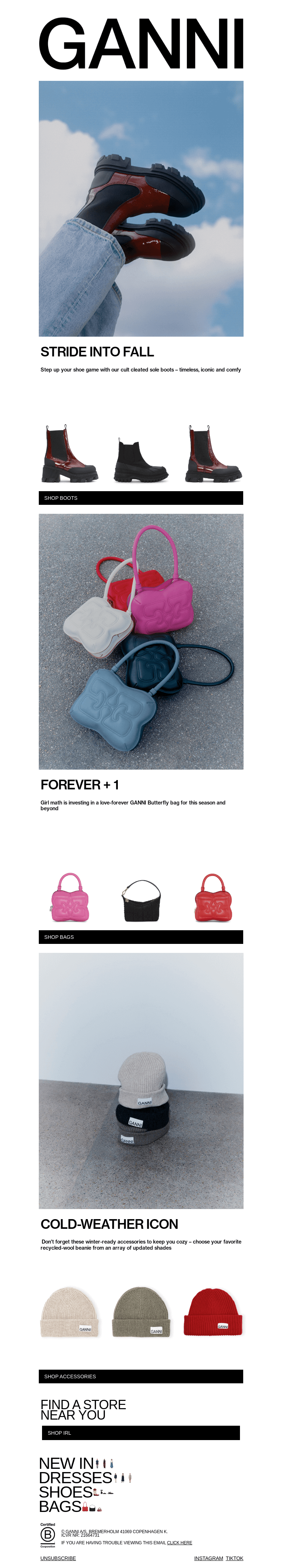 Письмо компании «GANNI» на тему «FALL REBOOT: MUST-HAVE ACCESSORIES 💥»