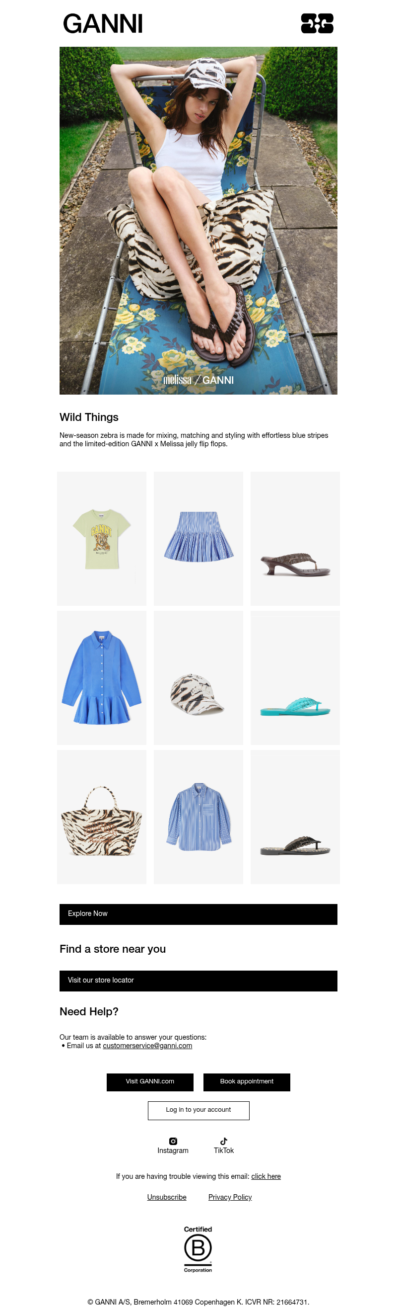 Письмо компании «GANNI» на тему «Summer Dressing With A Wild Side»