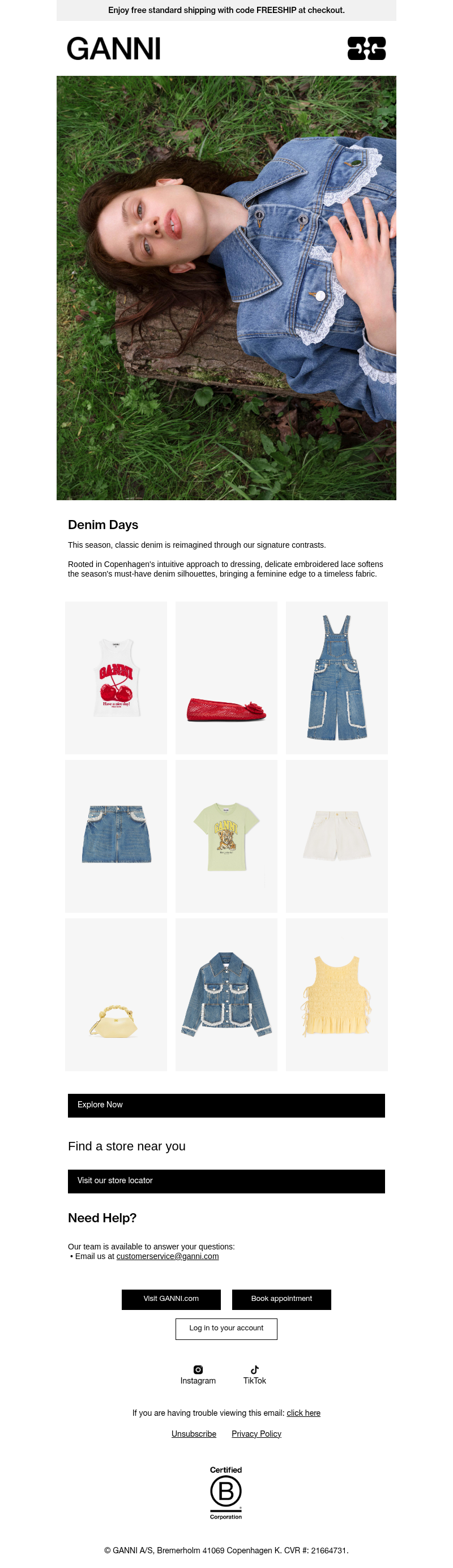 Письмо компании «GANNI» на тему «All Set For Summer»