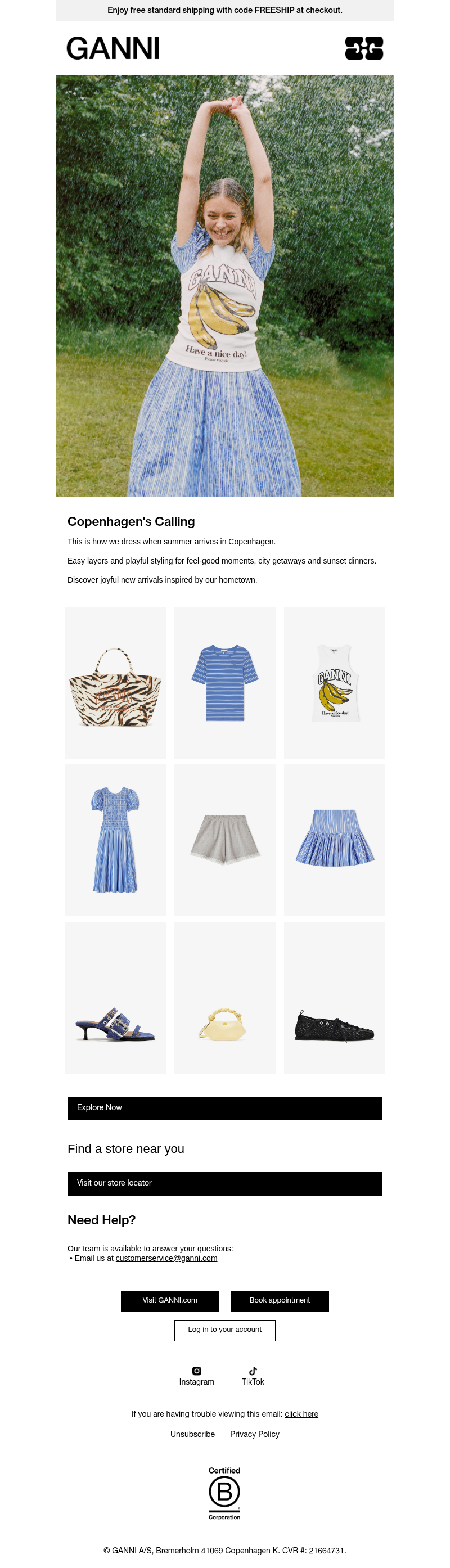 Письмо компании «GANNI» на тему «This Is What A GANNI Summer Looks Like»