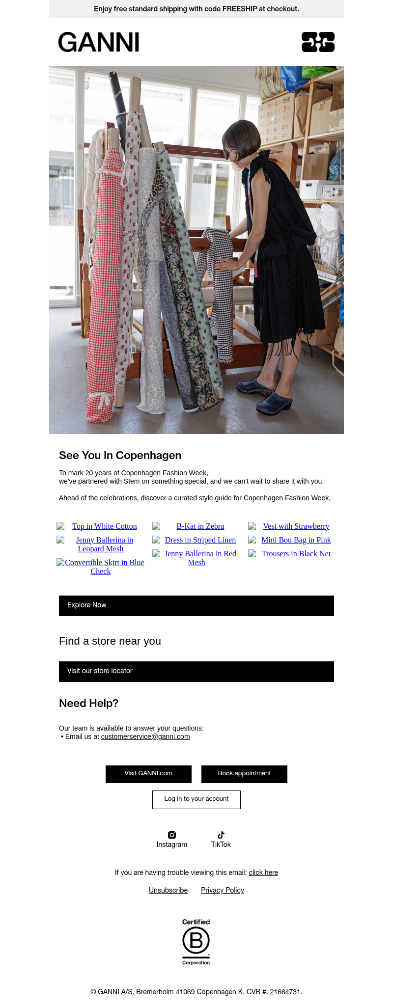 Письмо компании «GANNI» на тему «Counting Down To Copenhagen Fashion Week»