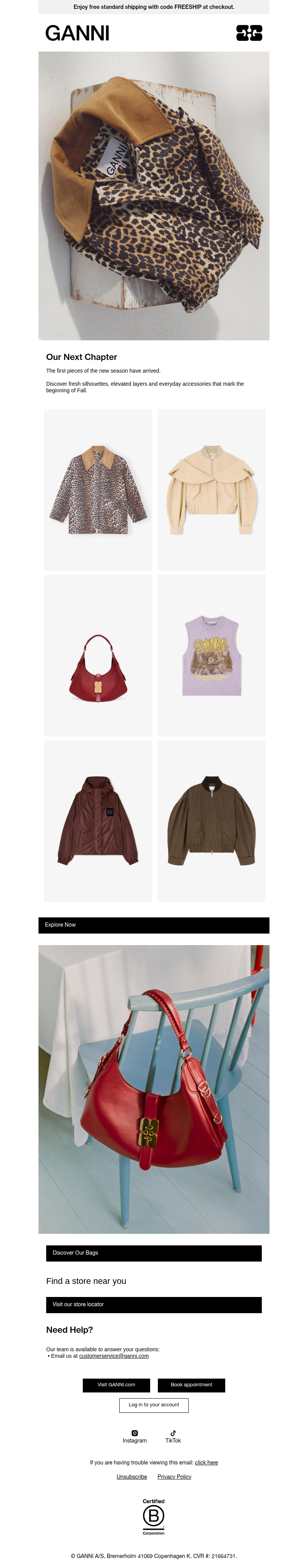 Письмо компании «GANNI» на тему «New In: Meet Our Fall Arrivals»