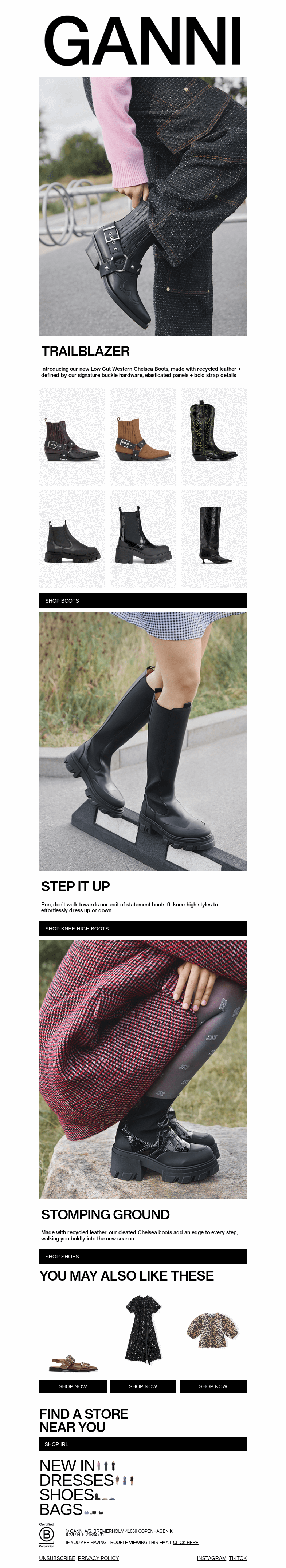 Письмо компании «GANNI» на тему «HELLO, BOOT SEASON»
