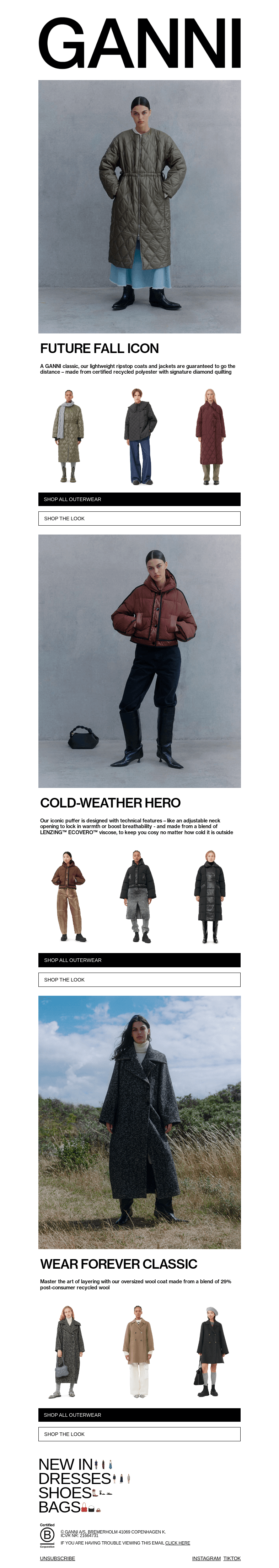 Письмо компании «GANNI» на тему «WHICH COAT ARE YOU? ✨»