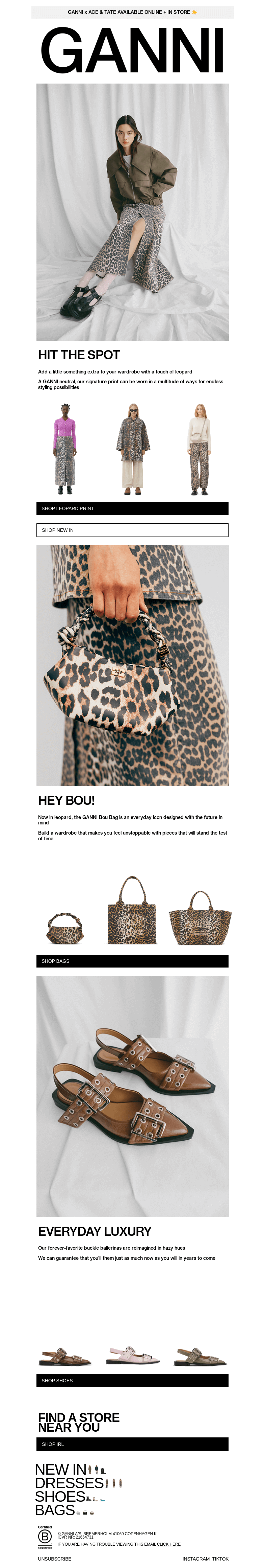 Письмо компании «GANNI» на тему «LEOPARD IS A NEUTRAL 🐆»