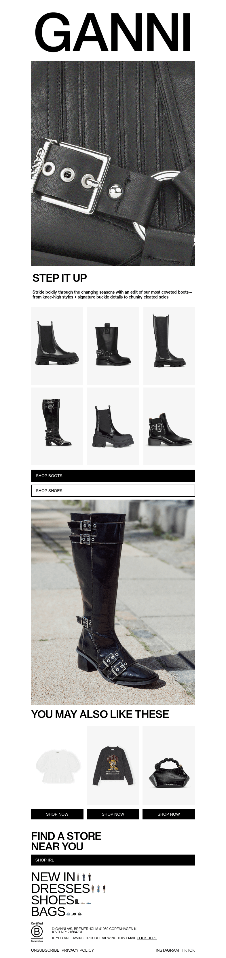 Письмо компании «GANNI» на тему «CULT FAVOURITES: BOOT SEASON»