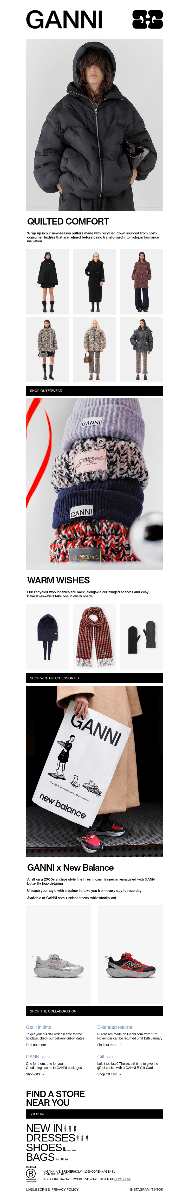 Письмо компании «GANNI» на тему «JUST LANDED: OUTERWEAR OUTLOOK»