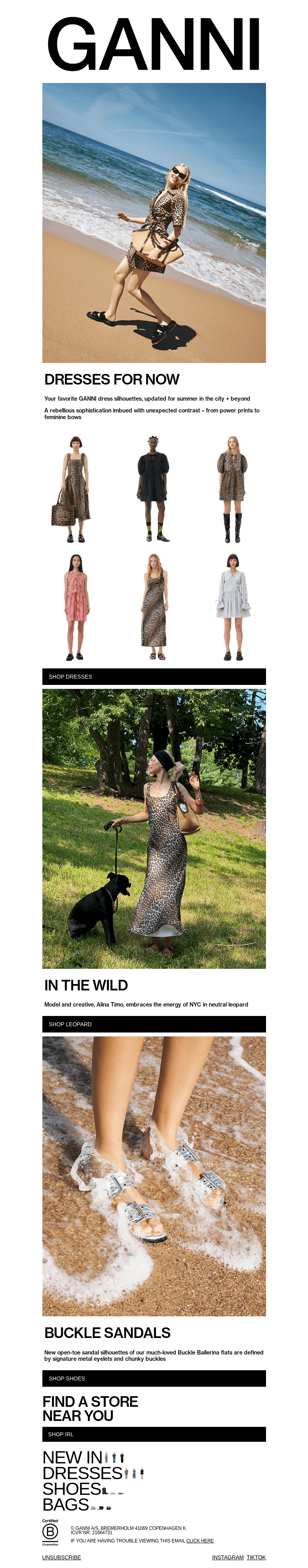 Письмо компании «GANNI» на тему «NEW IN: DRESS CODES»