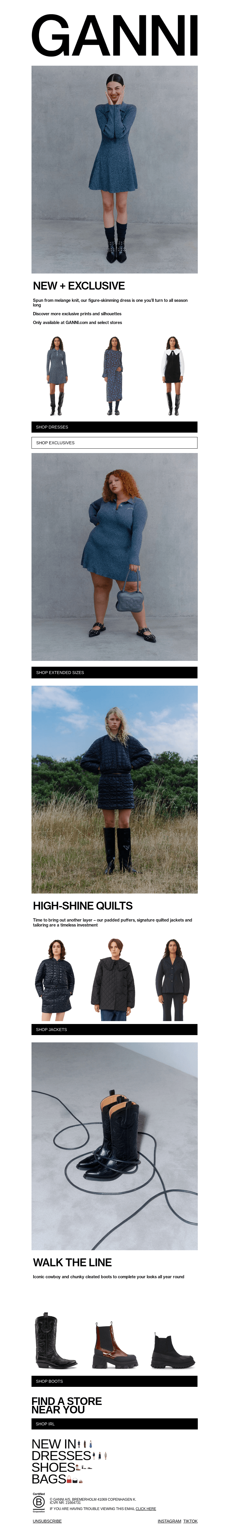 Письмо компании «GANNI» на тему «DRESSES FOR DAYS (+ NIGHTS) ❤️‍🔥»