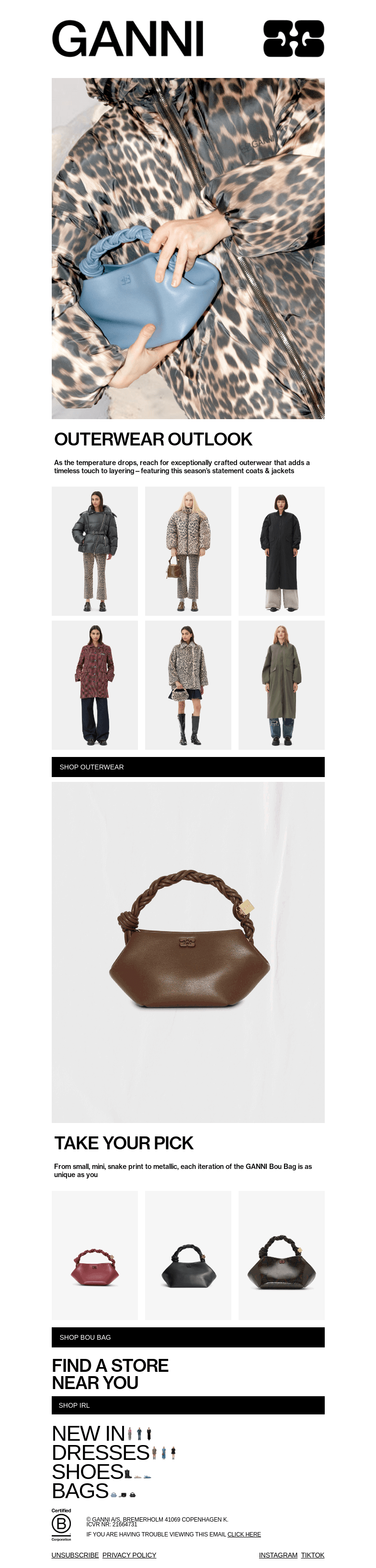 Письмо компании «GANNI» на тему «NEW YEAR, NEW ARRIVALS»