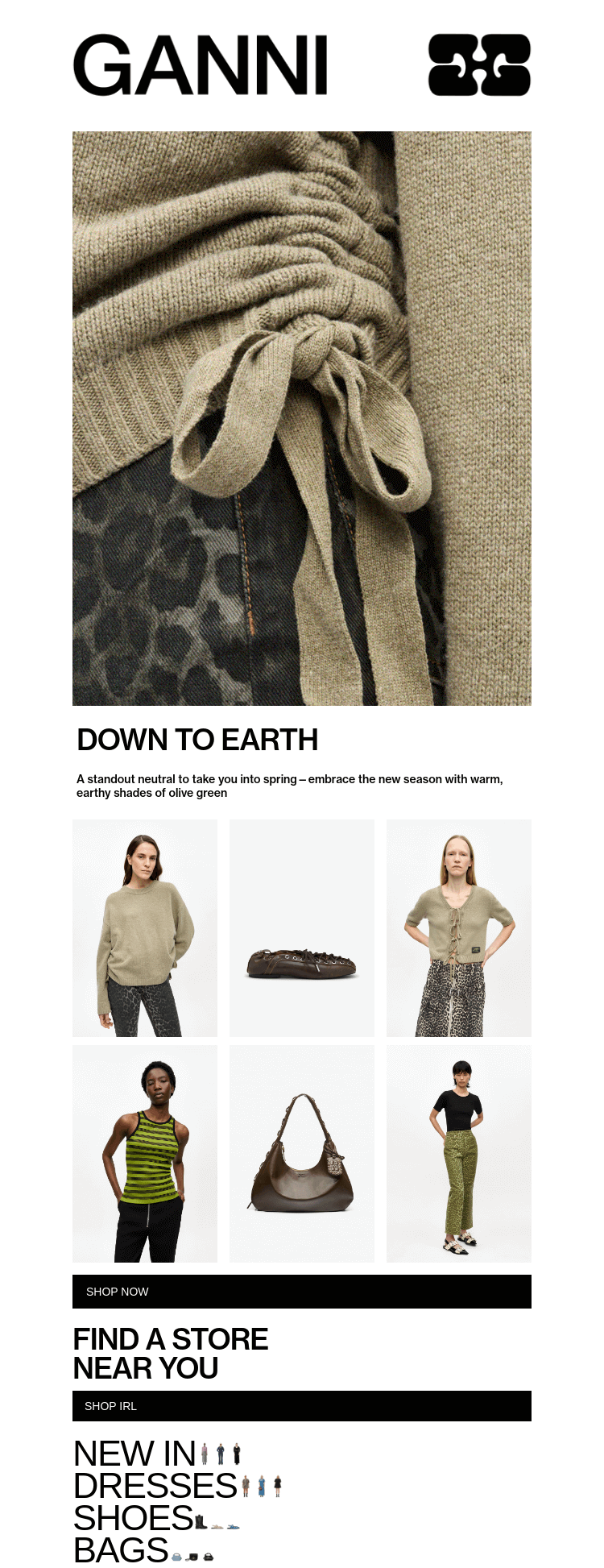 Письмо компании «GANNI» на тему «CULT-FAVOURITES: THE OLIVE EDIT»
