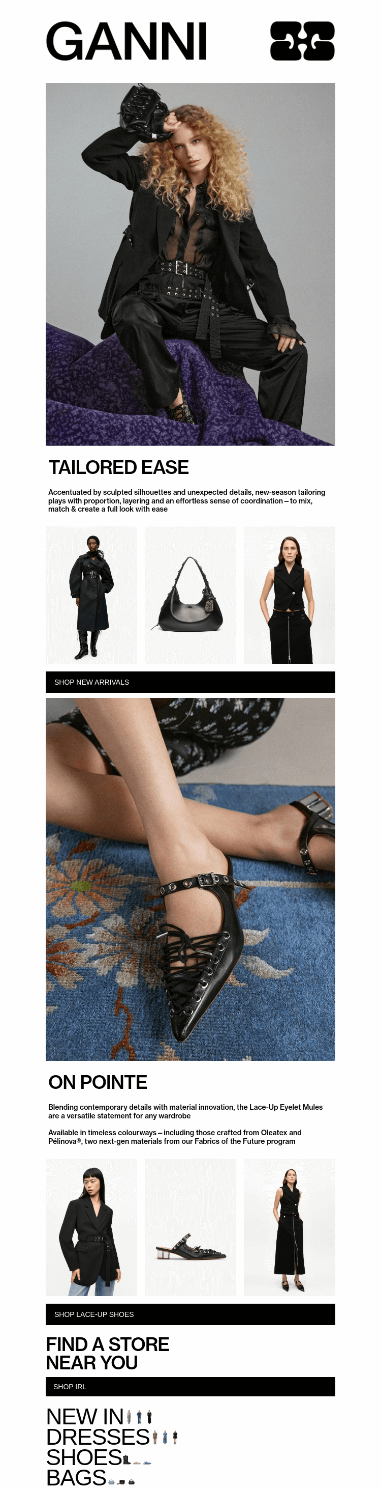 Письмо компании «GANNI» на тему «THE ART OF TAILORING»
