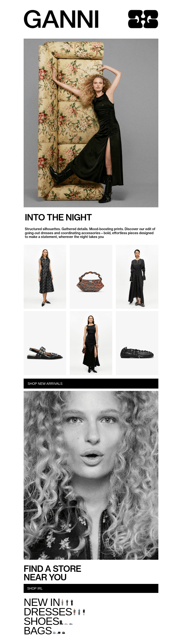 Письмо компании «GANNI» на тему «DRESS FOR THE OCCASION»