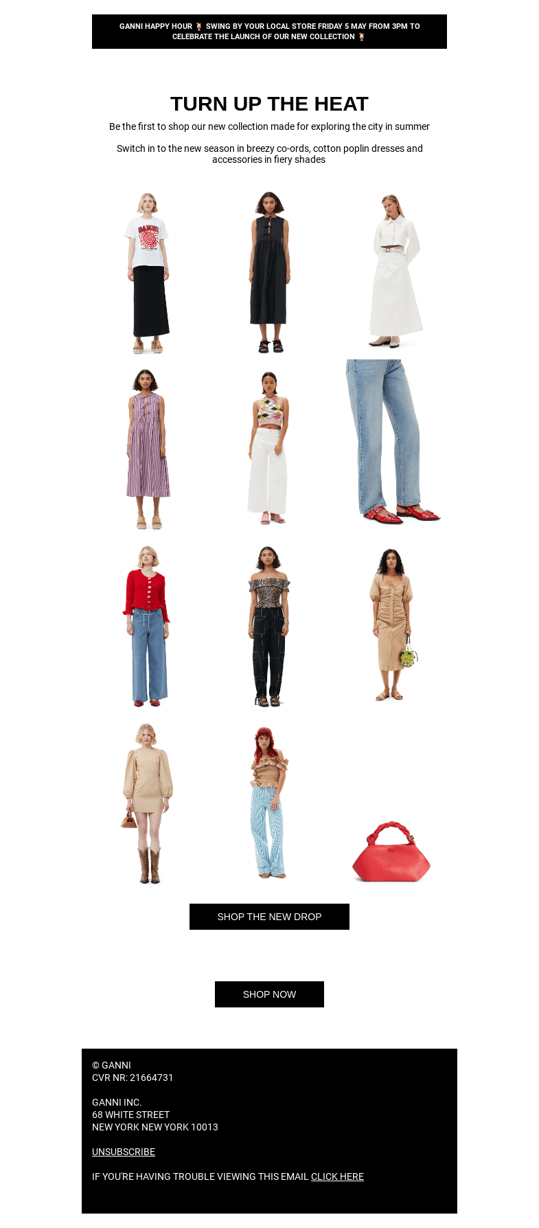 Письмо компании «GANNI» на тему «EARLY-ACCESS: NEW COLLECTION DROP  ☀️🍉»