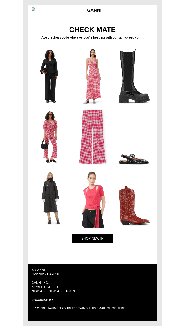 Письмо компании «GANNI» на тему «WARDROBE HEROES WHATEVER THE WEATHER 🌦»