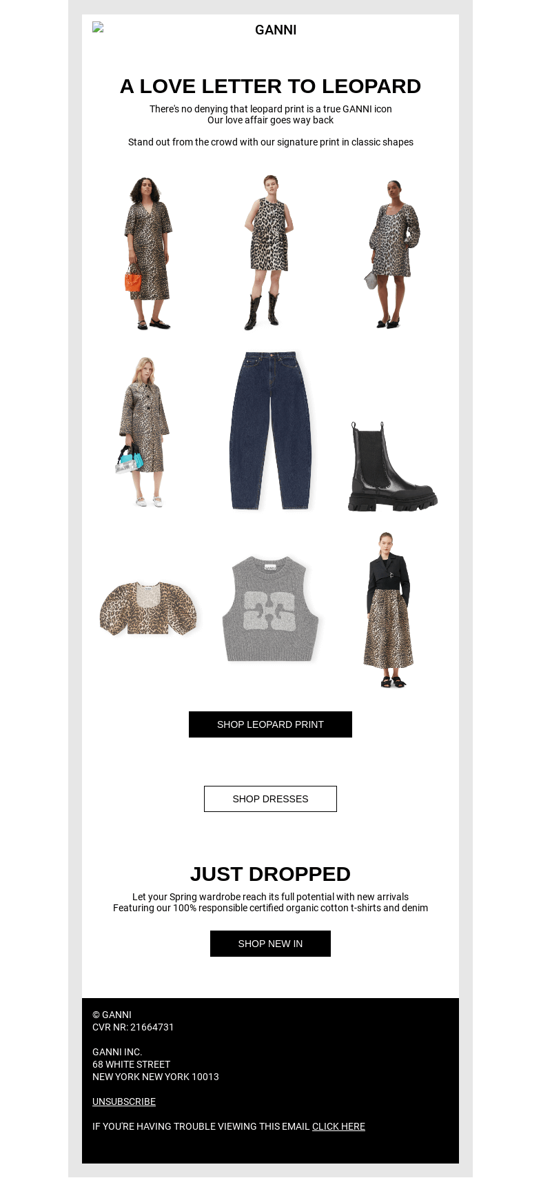 Письмо компании «GANNI» на тему «OUR LOVE AFFAIR WITH LEOPARD  ❤️‍🔥 🐆»