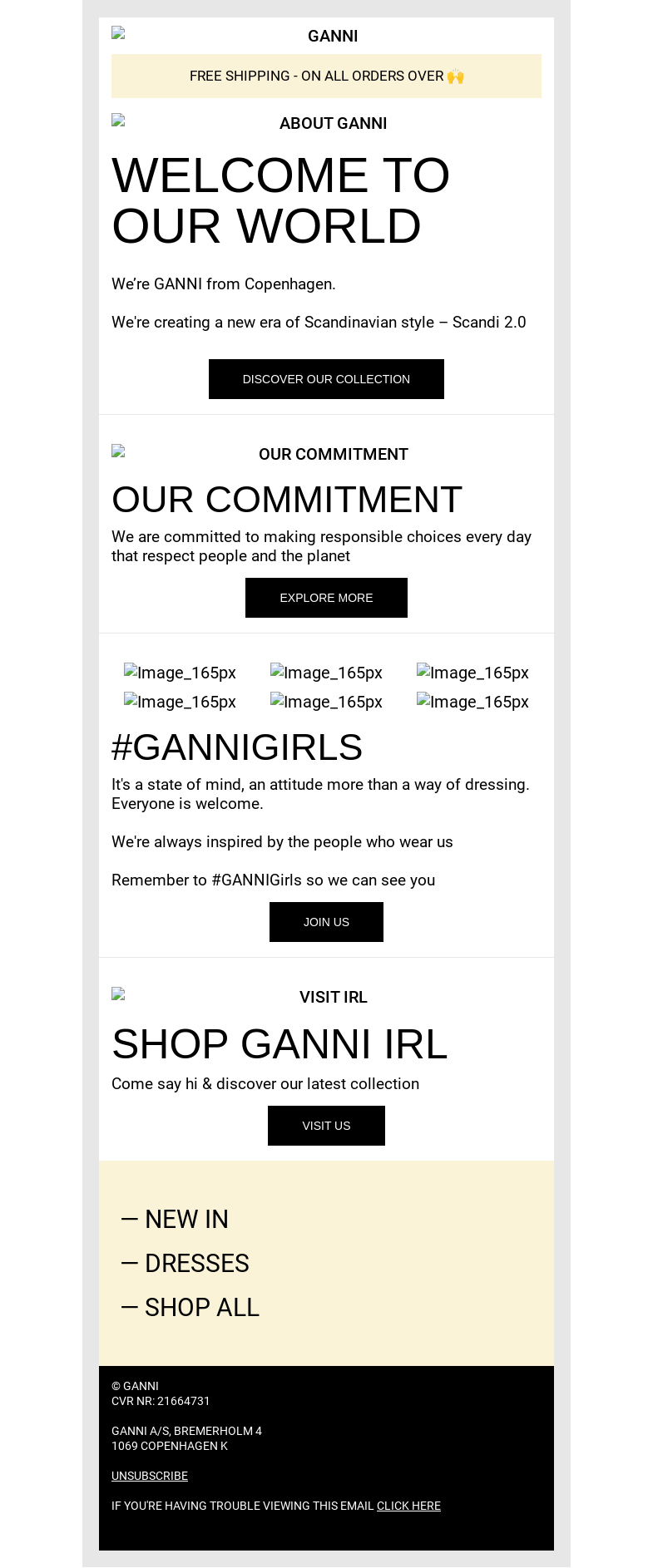 Письмо компании «GANNI» на тему «We are GANNI 🌐»