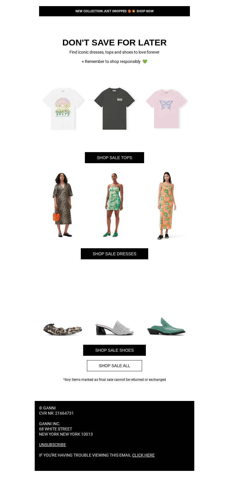 Письмо компании «GANNI» на тему «SALE ❤️‍🔥 IT'S A LOOK»