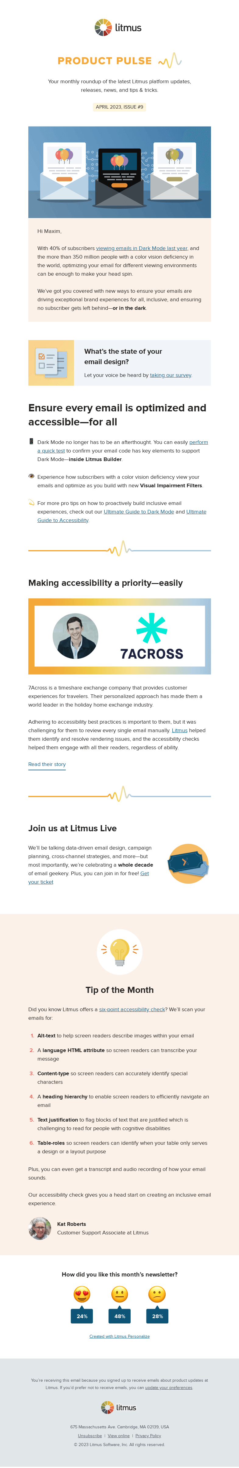 Письмо компании «Litmus» на тему «No subscriber left behind»