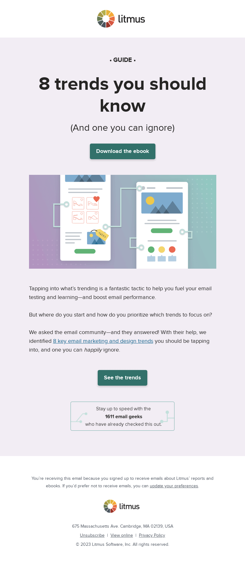 Письмо компании «Litmus» на тему «The trends you need to know»