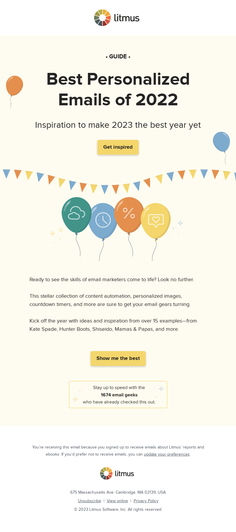 Письмо компании «Litmus» на тему «We're bursting with ideas »